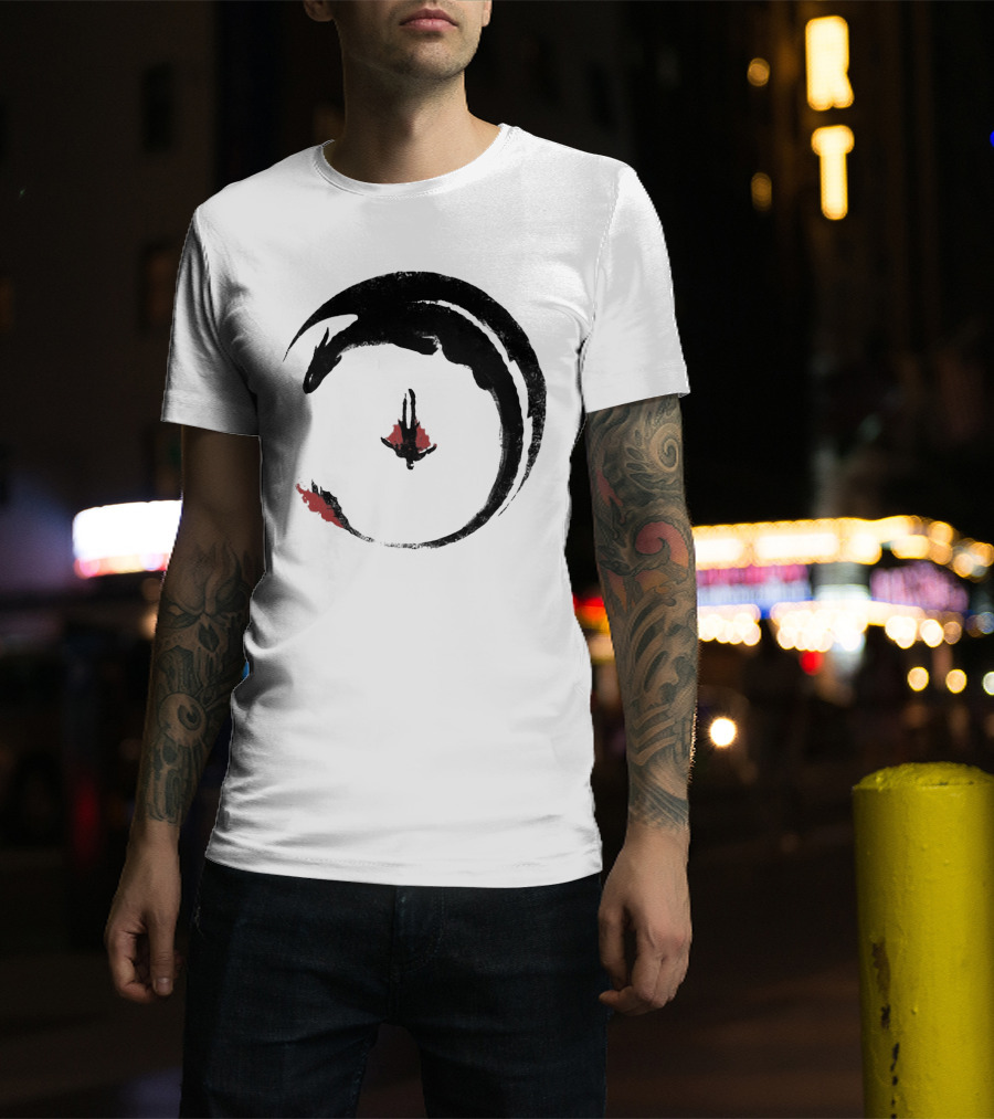 Hiccup And Toothless Fly Artistic Circular T-Shirt