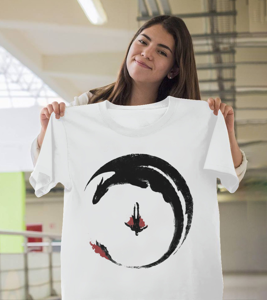 Hiccup And Toothless Fly Artistic Circular T-Shirt