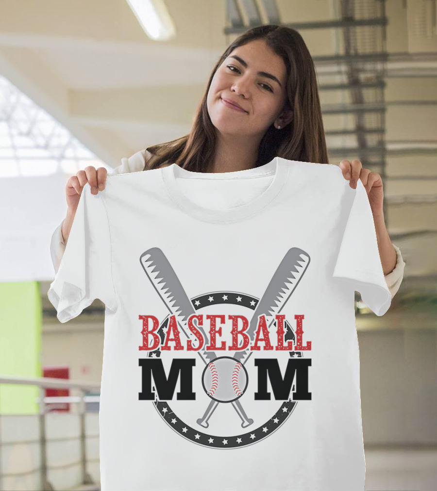 BASEBALL MOM CROSSBATS STAR CIRCLE T-Shirt