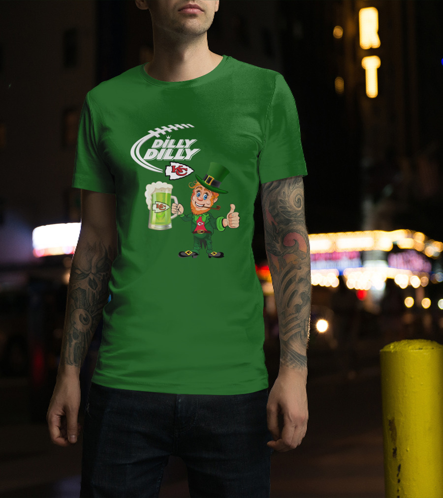 Dilly Dilly Chiefs Leprechaun St Patrick's Day Drink T-Shirt
