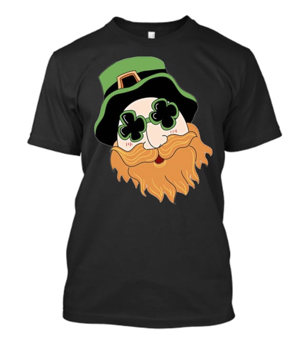 Green Hat Lucky Shamrock Beard T-Shirt