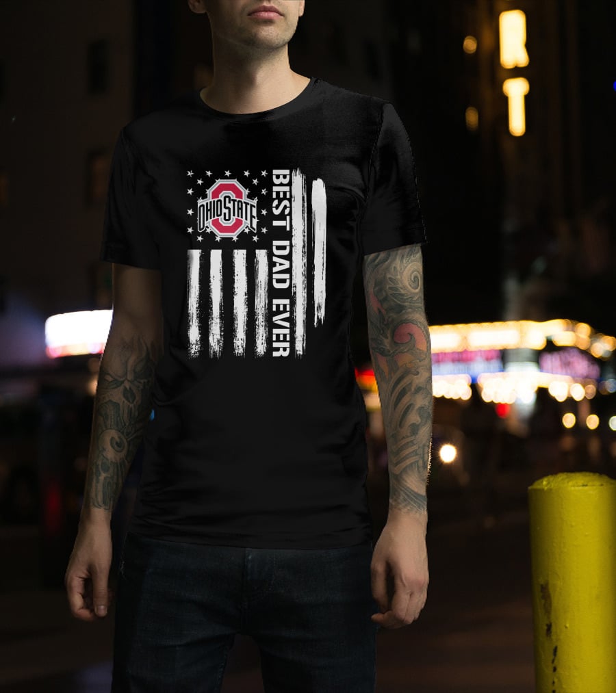 Ohio State Best Dad Ever Flag T-Shirt