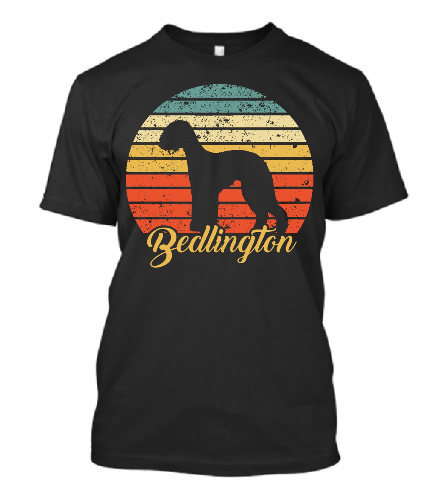 Retro Vintage Bedlington Silhouette Sunset T-Shirt