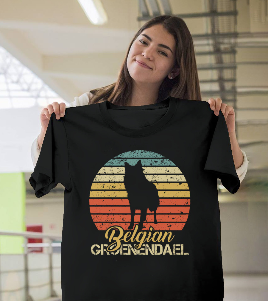 Vintage Style Retro Sunset Belgian Groenendael T-Shirt