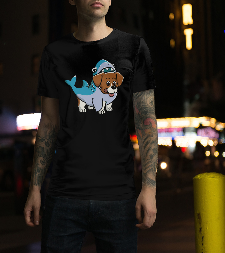 Beagle Shark Costume Hybrid Character T-Shirt