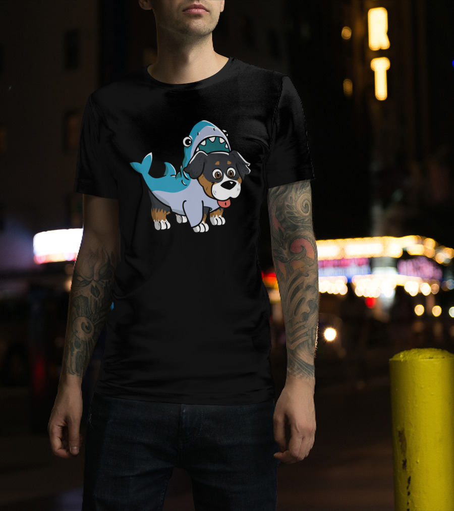 Bernese Mountain Dog In Shark Costume Fun T-Shirt