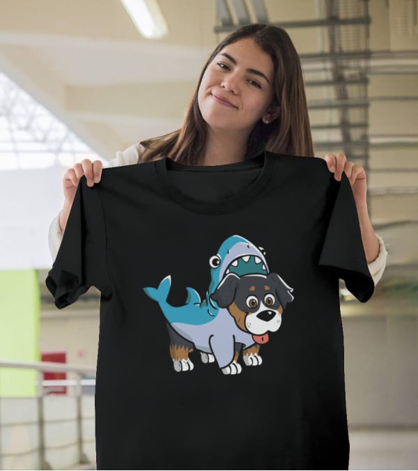 Bernese Mountain Dog In Shark Costume Fun T-Shirt