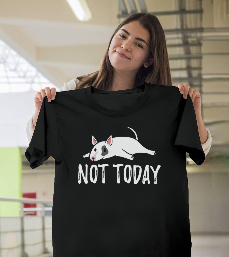 Not Today Bull Terrier Cartoon T-Shirt