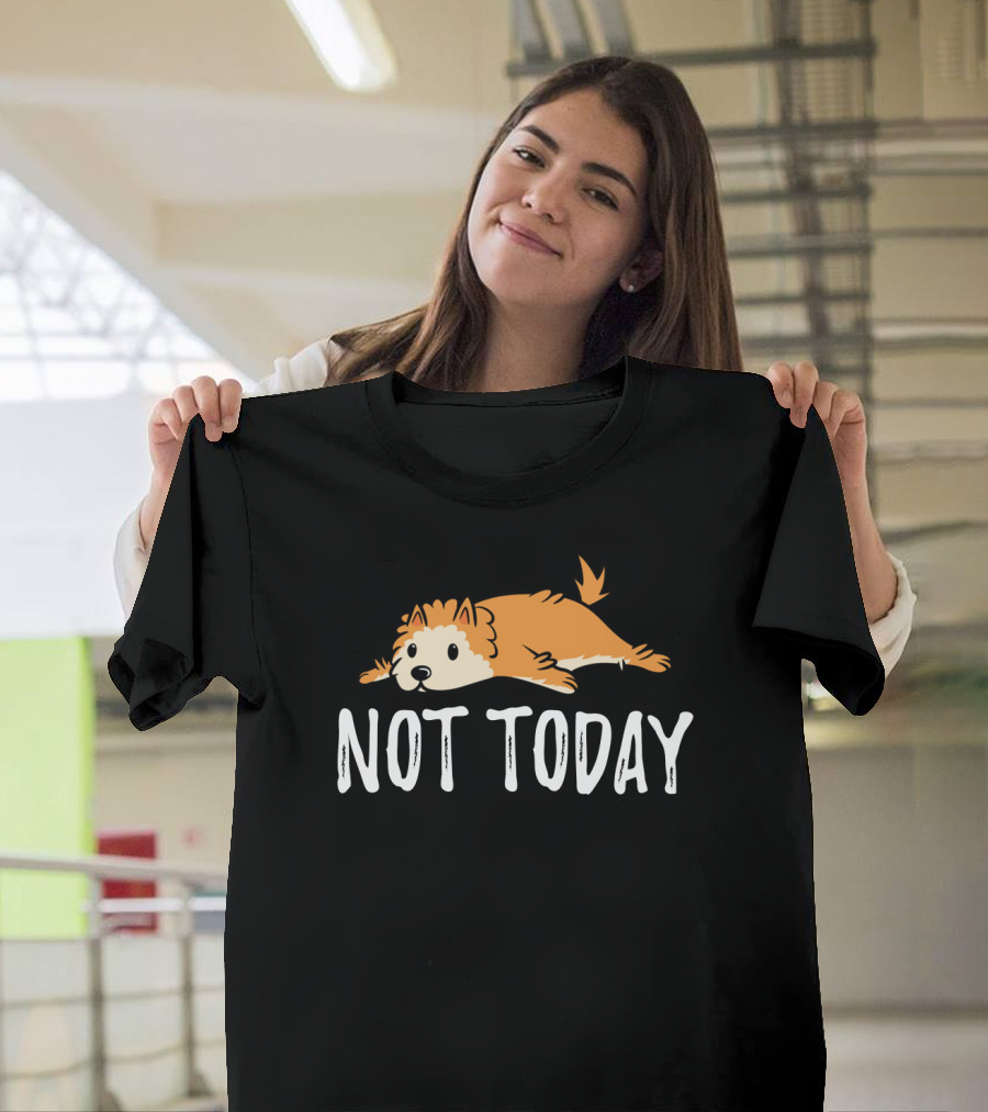 NOT TODAY POMERANIAN LAZY DOG LOUNGING T-Shirt