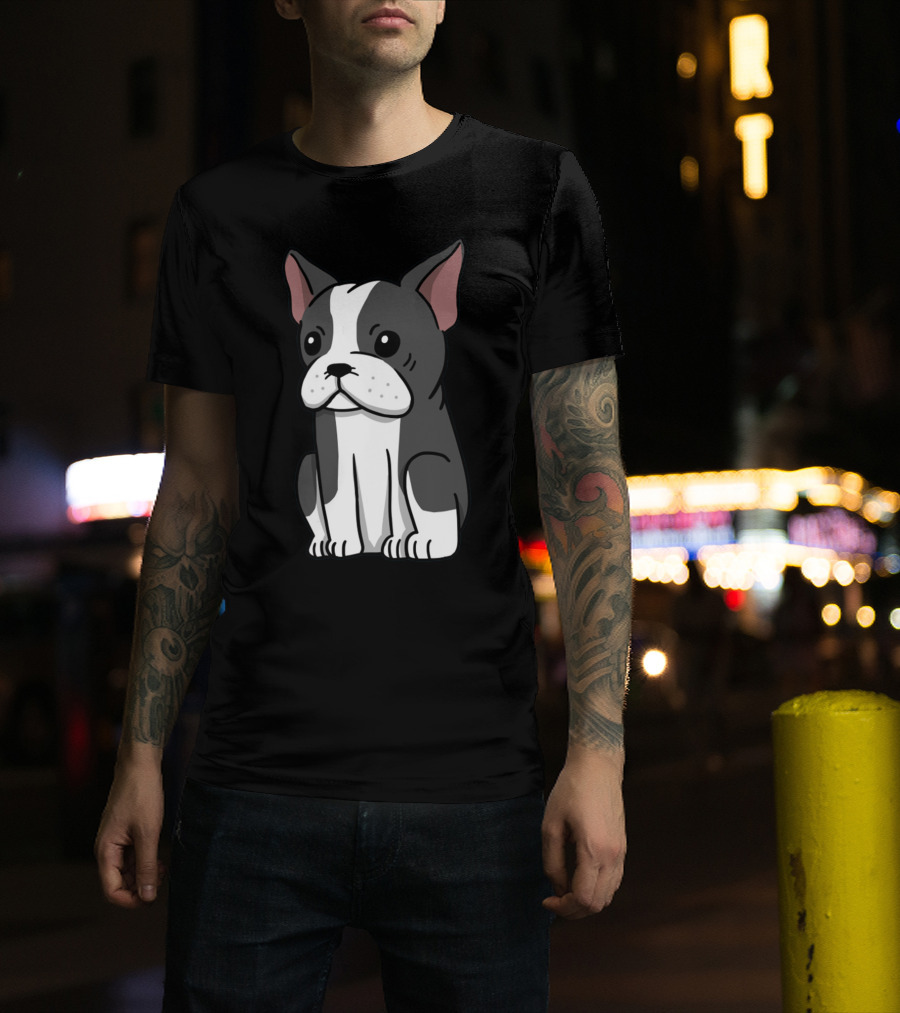 Boston Terrier Cute Cartoon T-Shirt