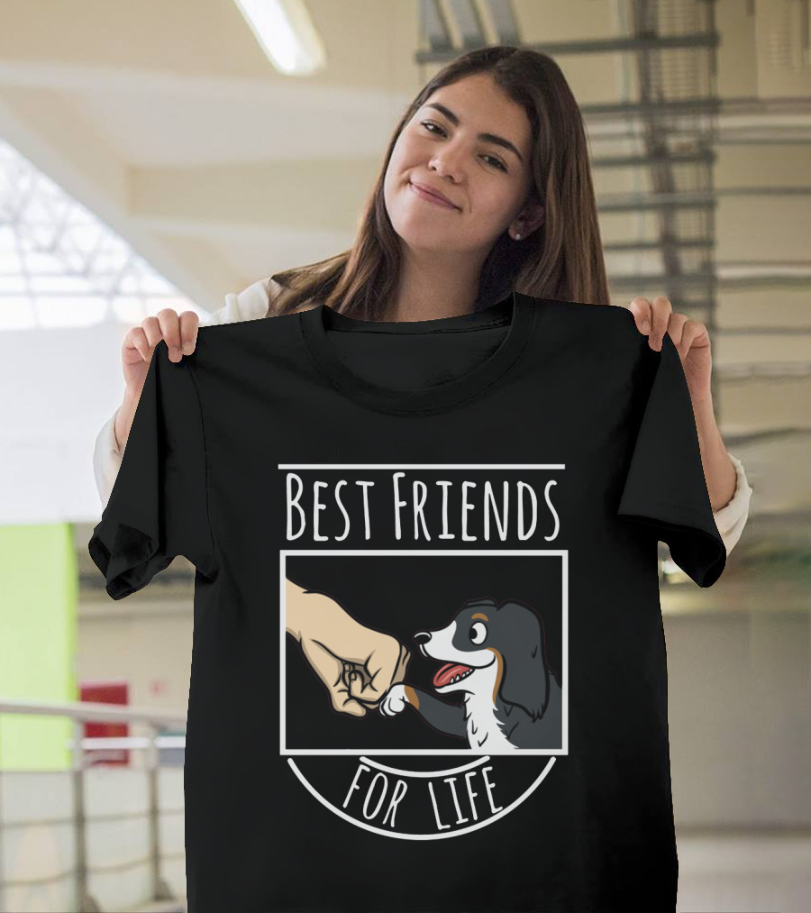 Best Friends For Life Bernese Mountain Dog Fist Bump T-Shirt