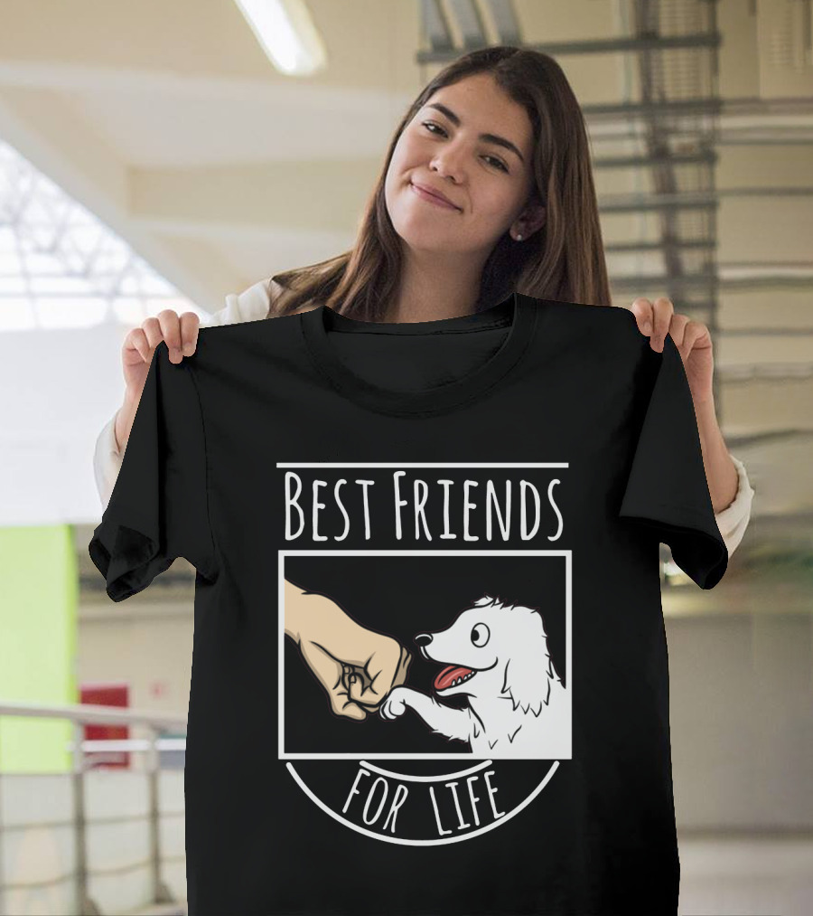 Best Friends For Life Great Pyrenees Puppy And Fist Bump Loyalty T-Shirt