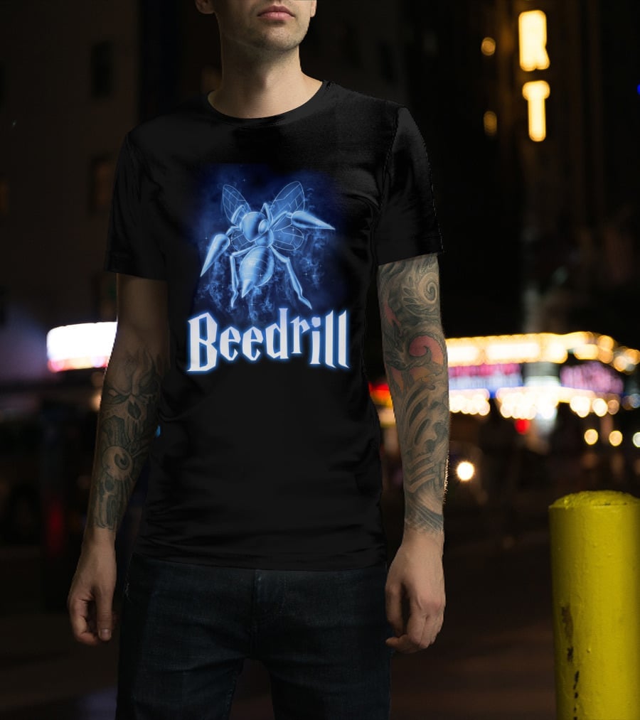 Beedrill Pokemon Patronus Glow Blue Aura T-Shirt