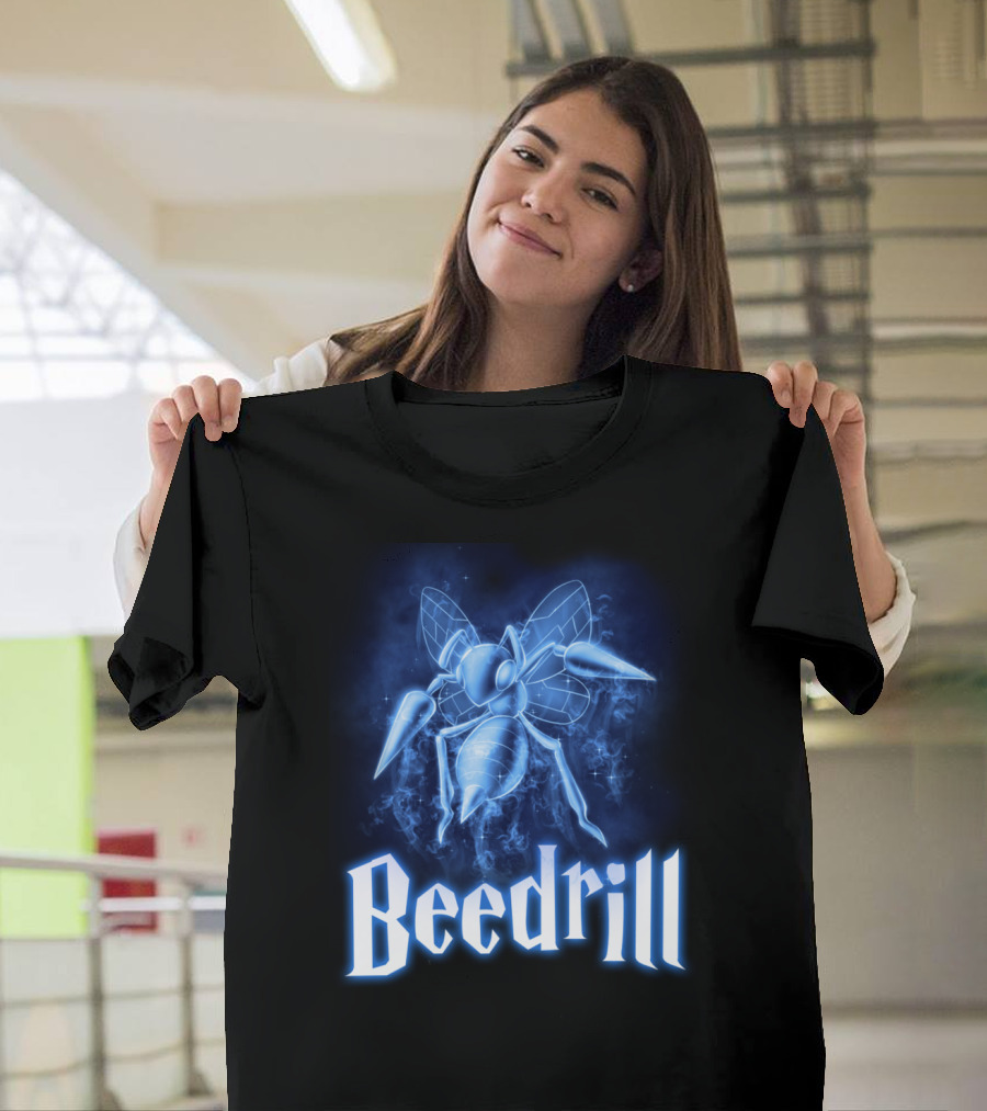 Beedrill Pokemon Patronus Glow Blue Aura T-Shirt
