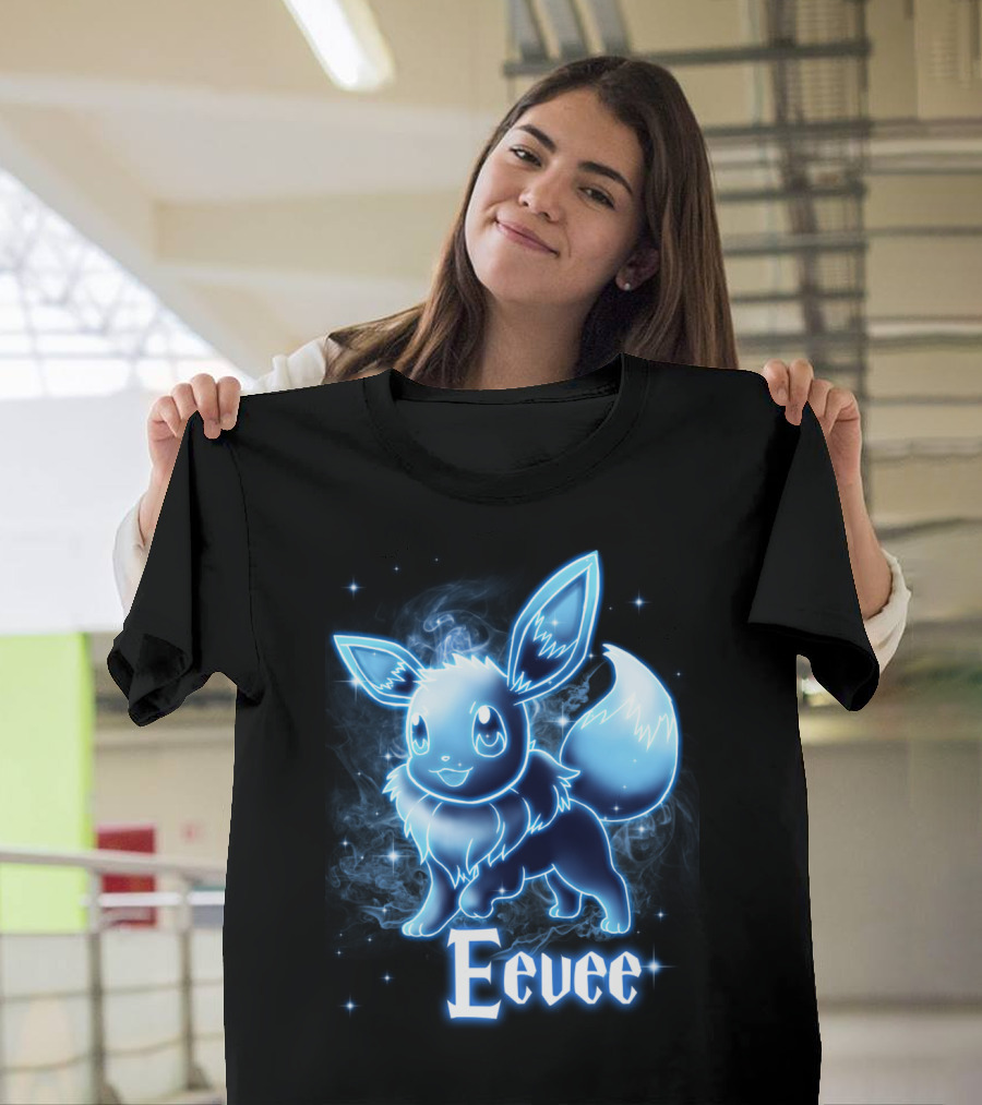 Eevee Pokemon Patronus Neon Glow Effect T-Shirt
