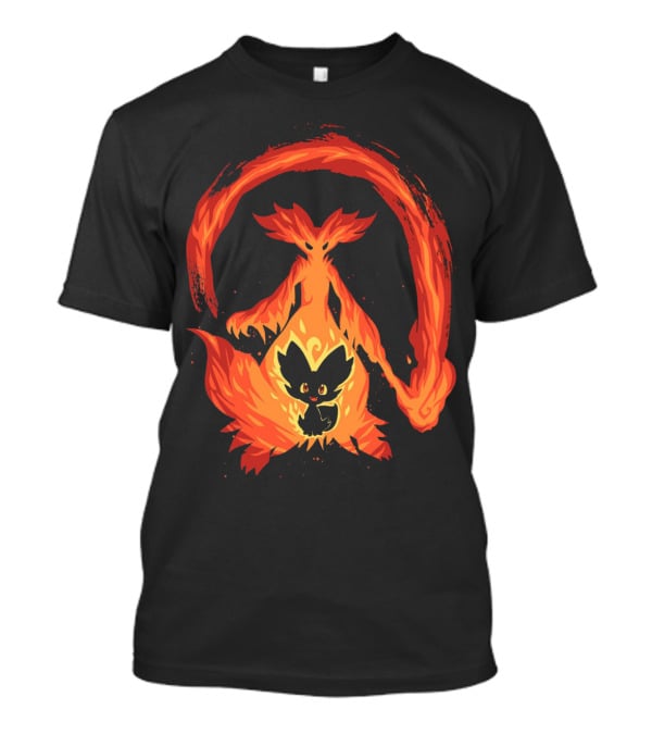 Evolution Pokemon Fire Type Delphox Flame Spiritual Transformation T-Shirt