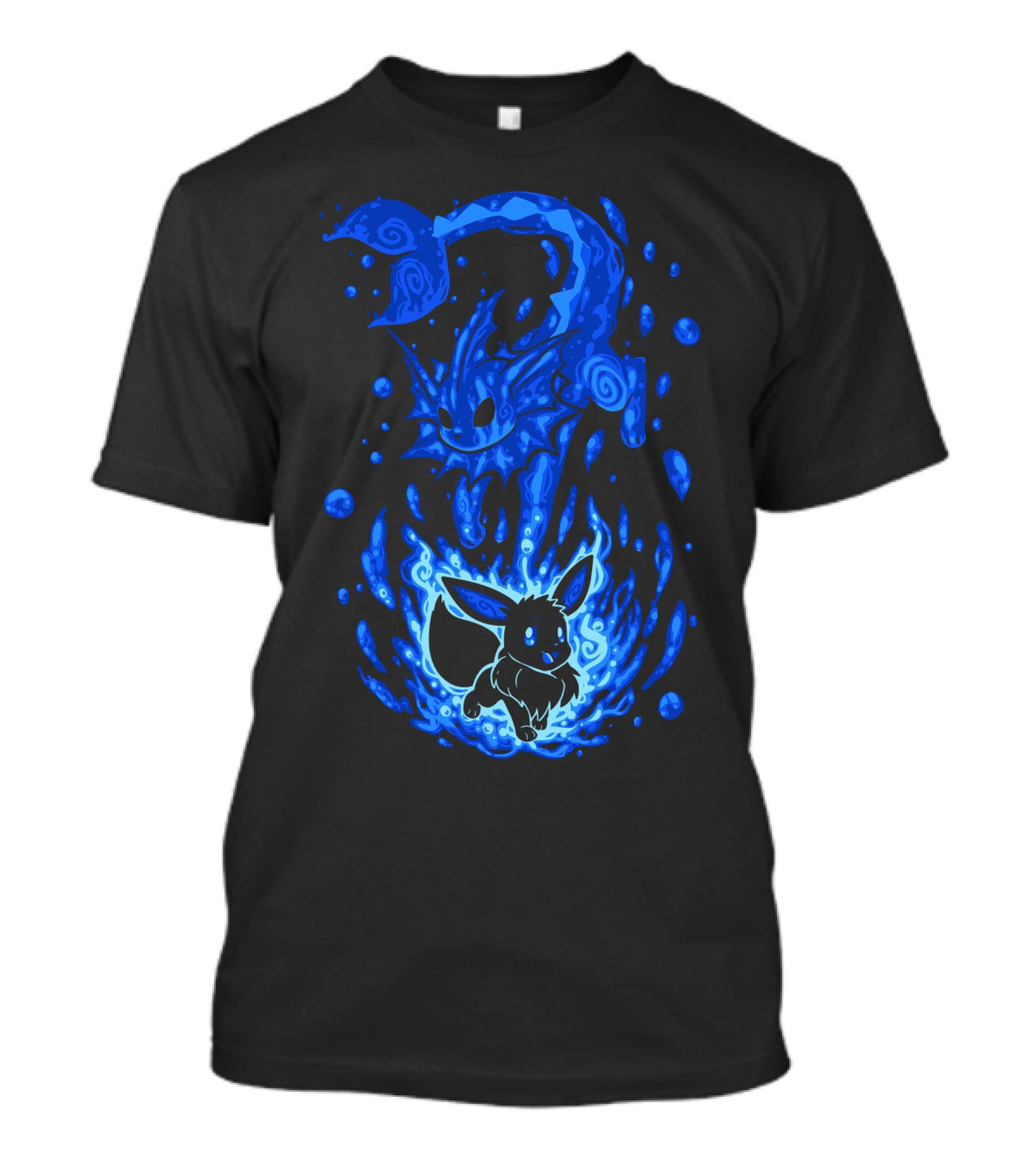 Evolution Pokemon Vaporeon Eevee Transformation Blue Watersplash T-Shirt