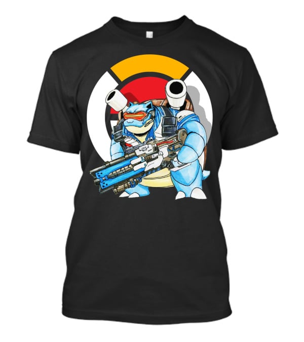 Pokemon X Blastoise X Soldier76 Crossover Fusion T-Shirt