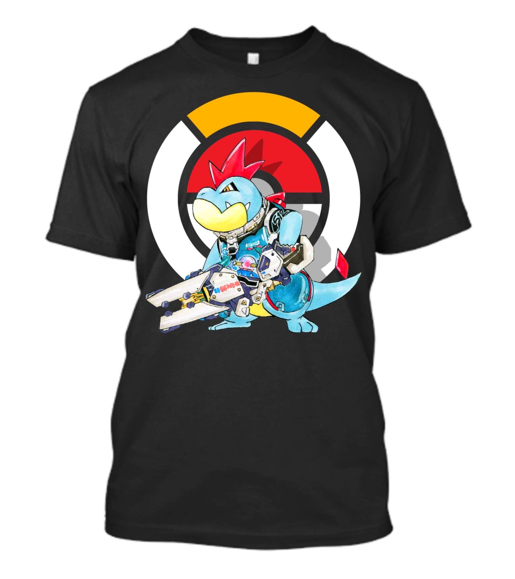 POKEMON CROCONAW ZARYA Crossover With Pokeball Background T-Shirt