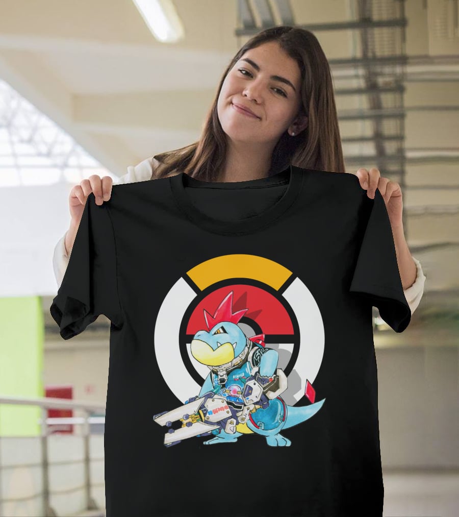 POKEMON CROCONAW ZARYA Crossover With Pokeball Background T-Shirt