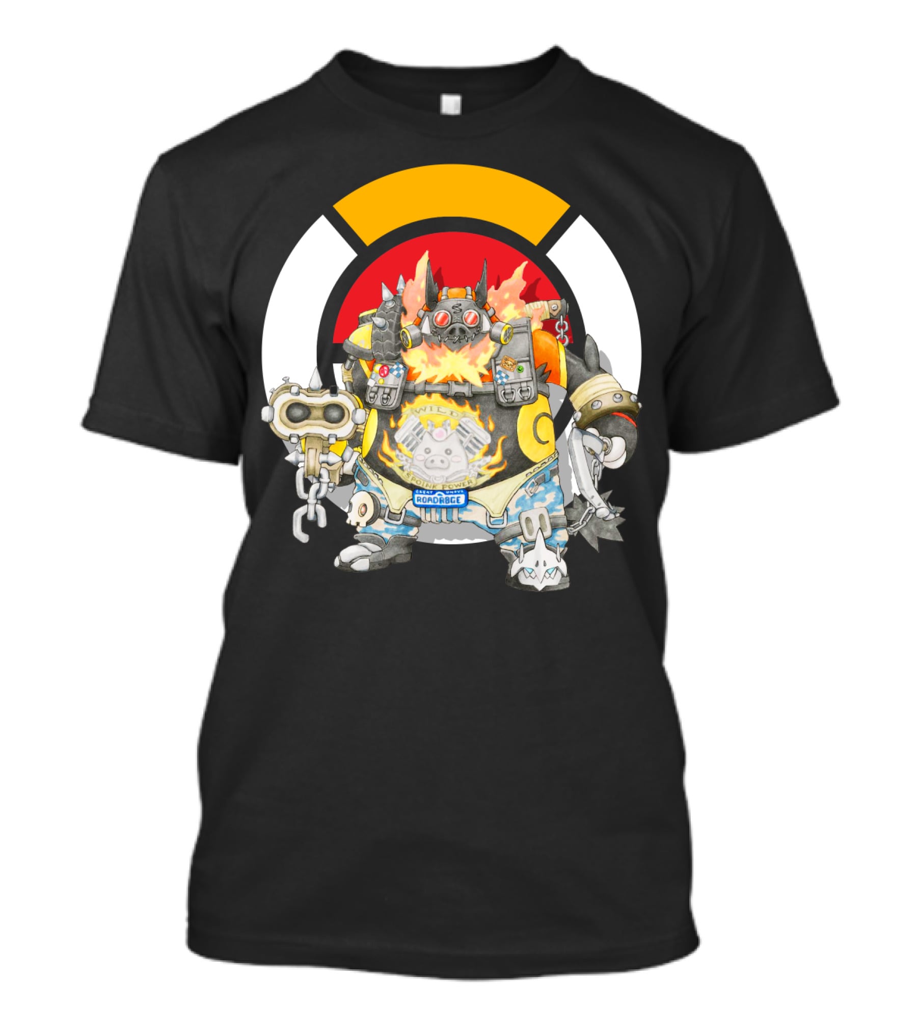 Pokemon X Overwatch Emboar Roadhog Mashup T-Shirt