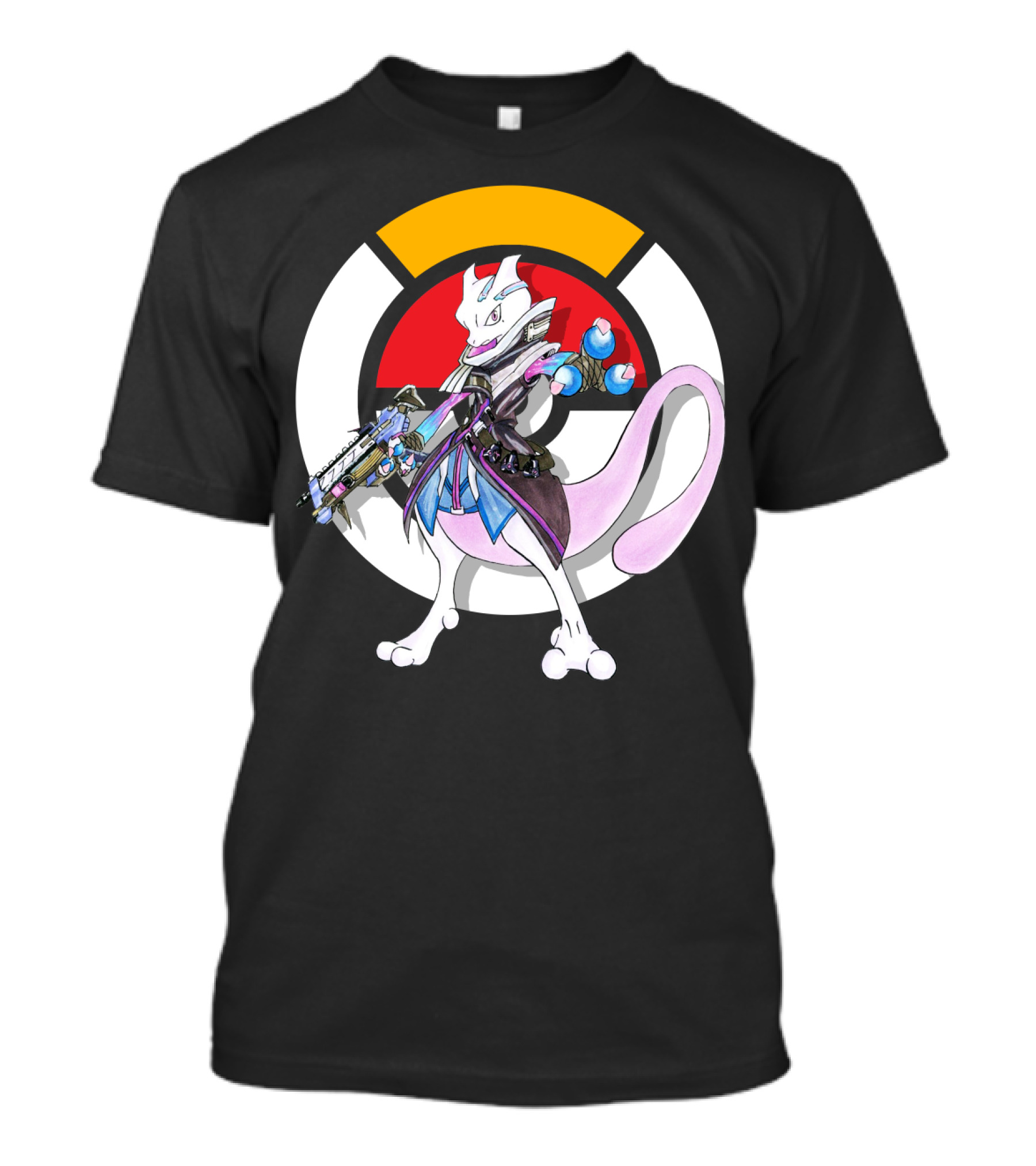 Pokemon X Overwatch Mewtwo X Sombra Icon Mashup T-Shirt