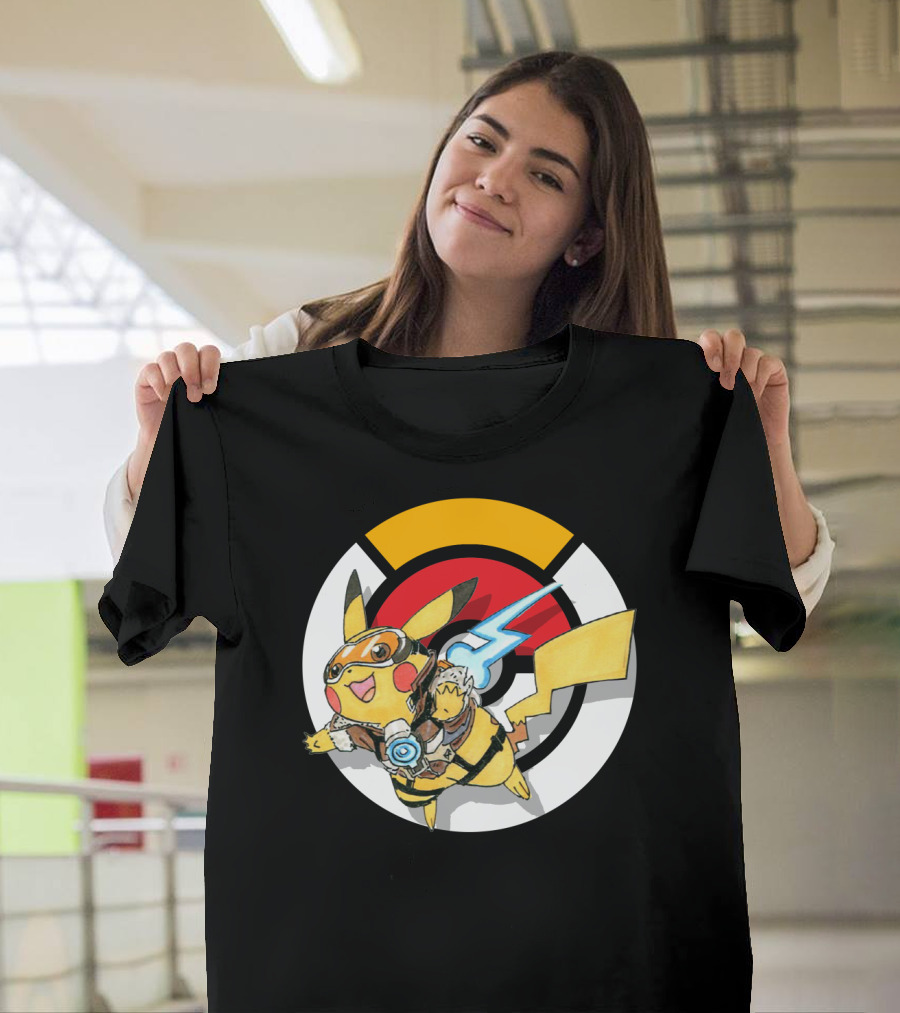 Pokemon X Overwatch Crossover Pikachu X Tracer T-Shirt
