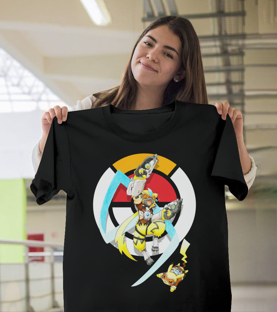Pokemon X Zeraora X Pikachu Overwatch Style Battle T-Shirt