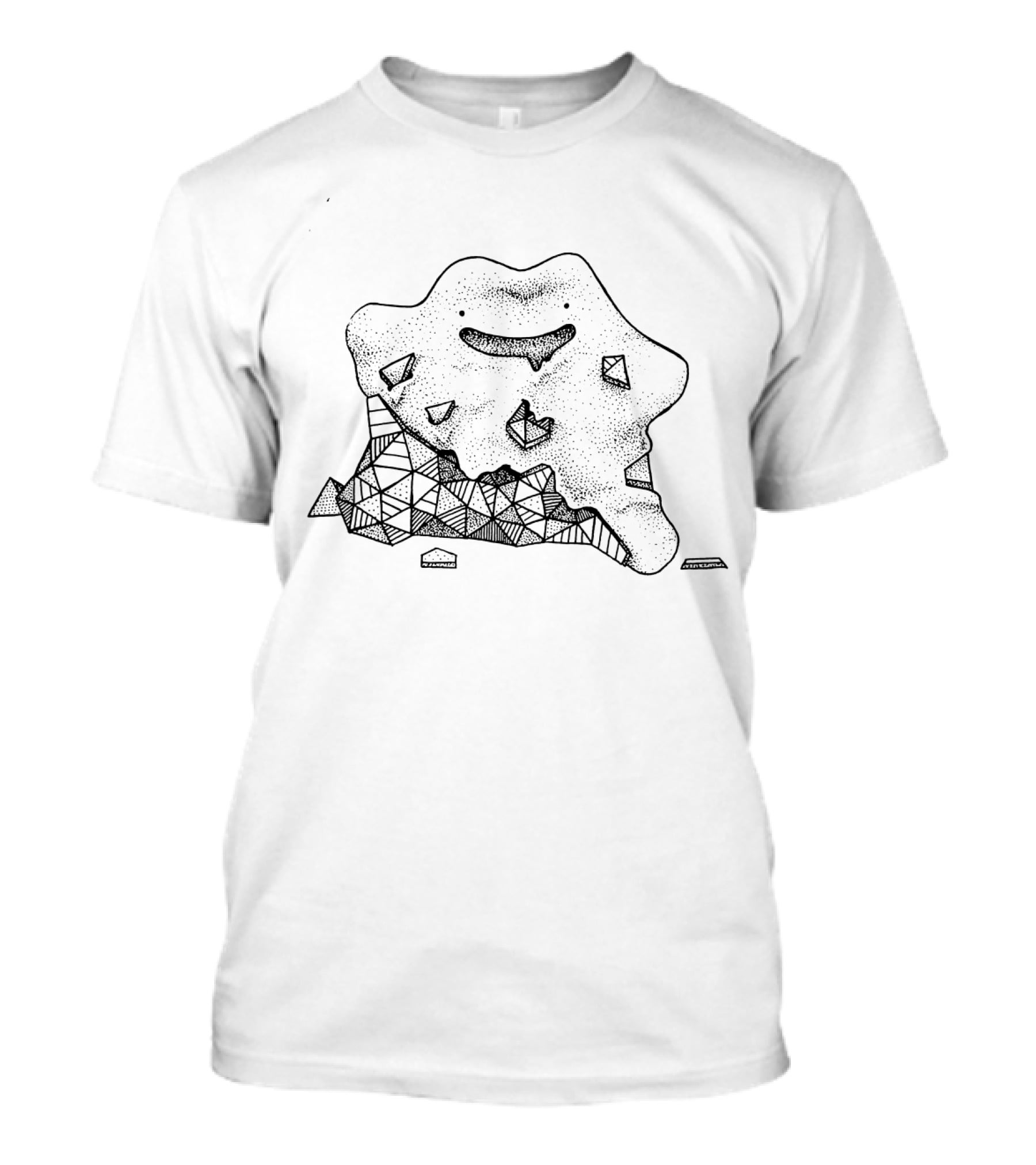 Geometric Ditto Pokemon Triangular Pixel Mash-Up T-Shirt