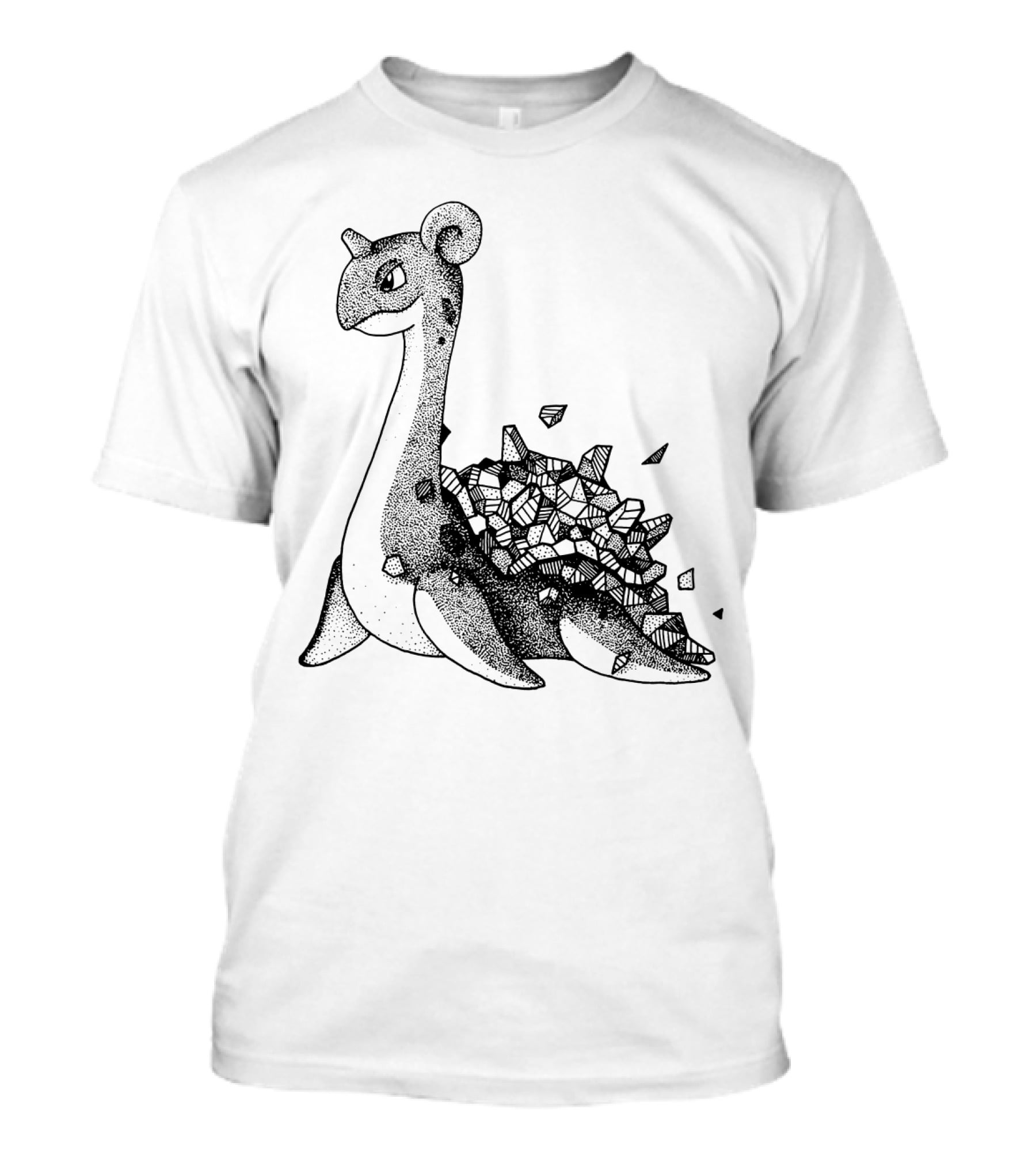 Geometric Style Lapras Pokemon Sketch T-Shirt