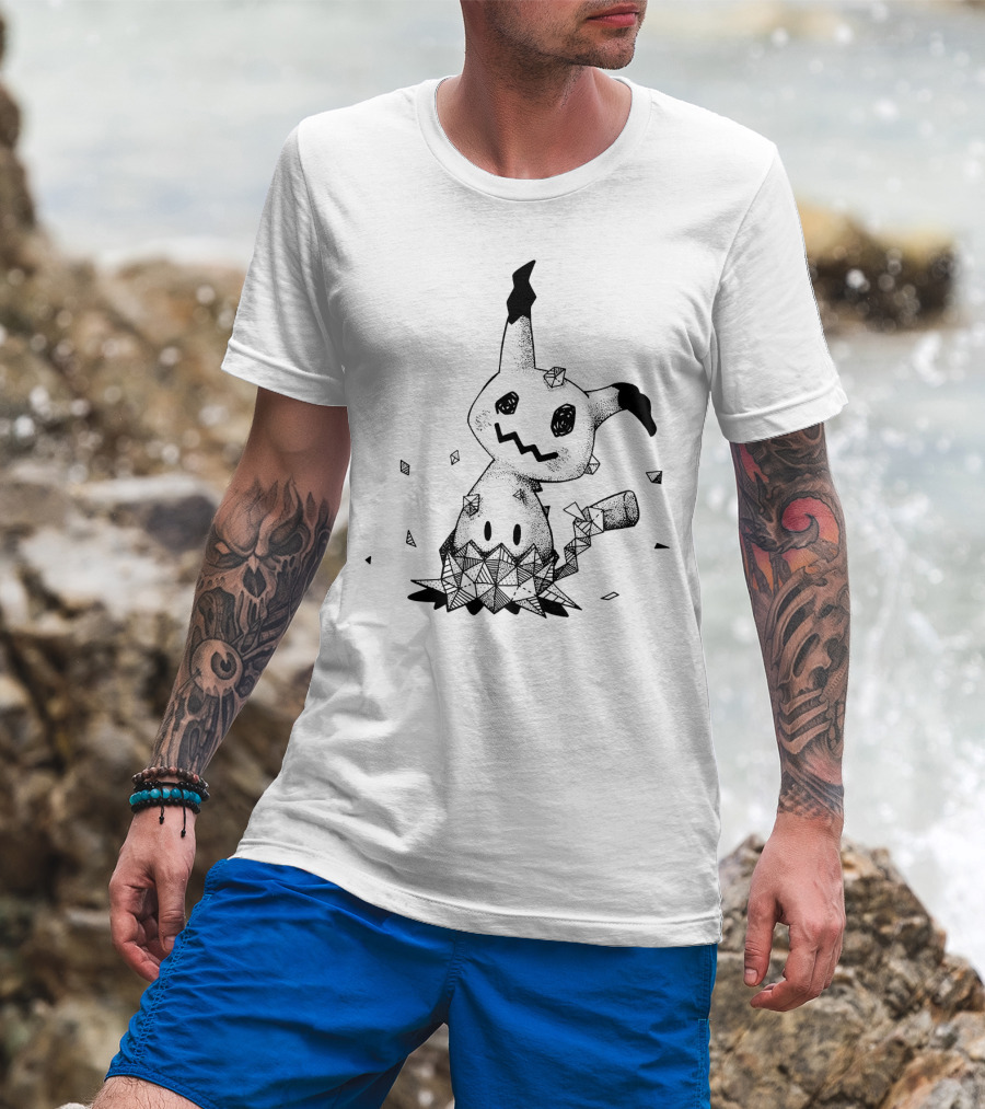 Geometric Pokemon Mimikyu Crystal Shards T-Shirt