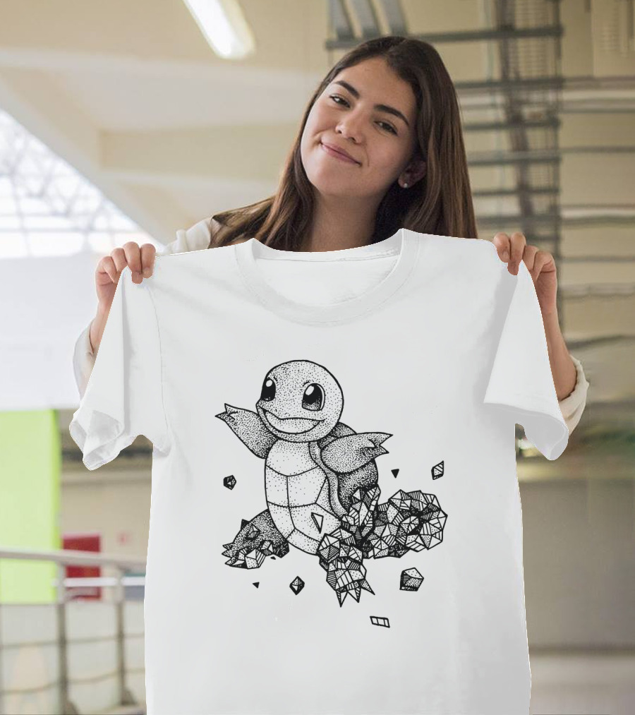 Geology Style Squirtle Polygonal T-Shirt