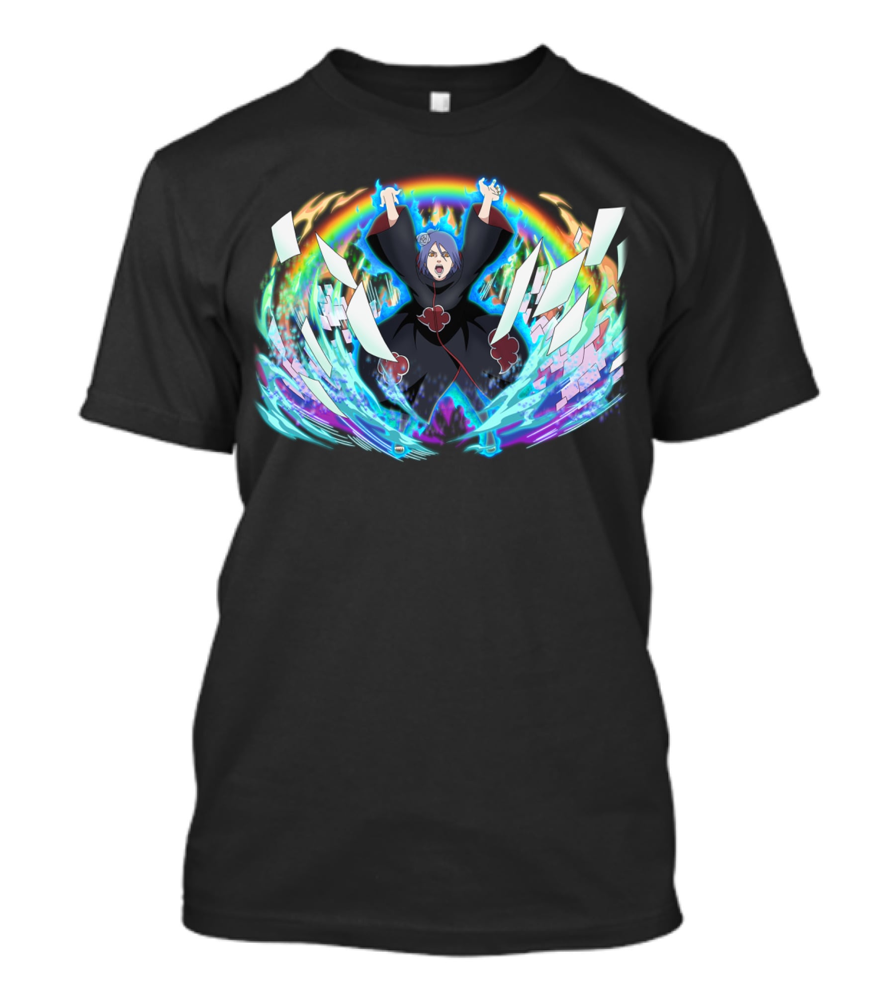 Konan Akatsuki Paper Jutsu Rainbow Energy Burst T-Shirt