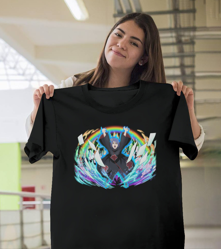 Konan Akatsuki Paper Jutsu Rainbow Energy Burst T-Shirt
