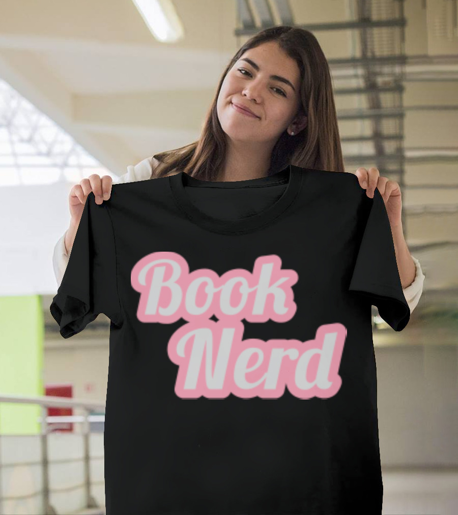 Book Nerd Back To School Style Pink Bubble Letters T-Shirt