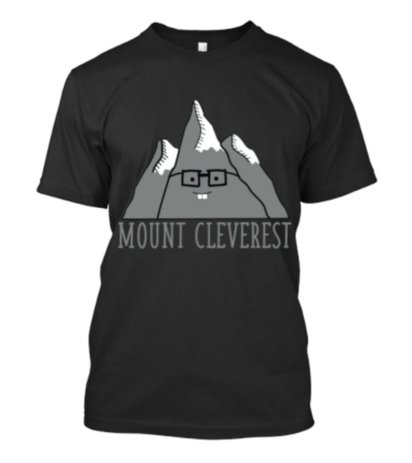 Mount Cleverest Funny Cartoon Mountain With Glasses Back To School T-Shirt