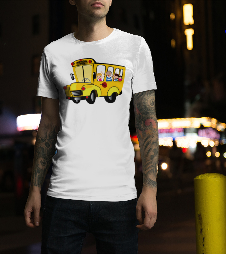 Cheerful School Bus Ride Back To School With Kids T-Shirt