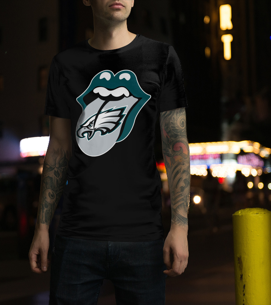 Rolling Stones Philadelphia Eagles Inspired Tongue T-Shirt