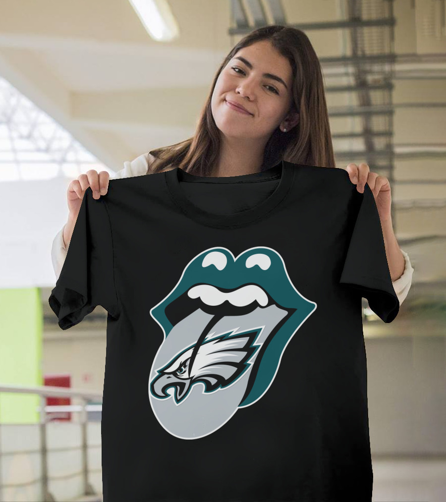 Rolling Stones Philadelphia Eagles Inspired Tongue T-Shirt