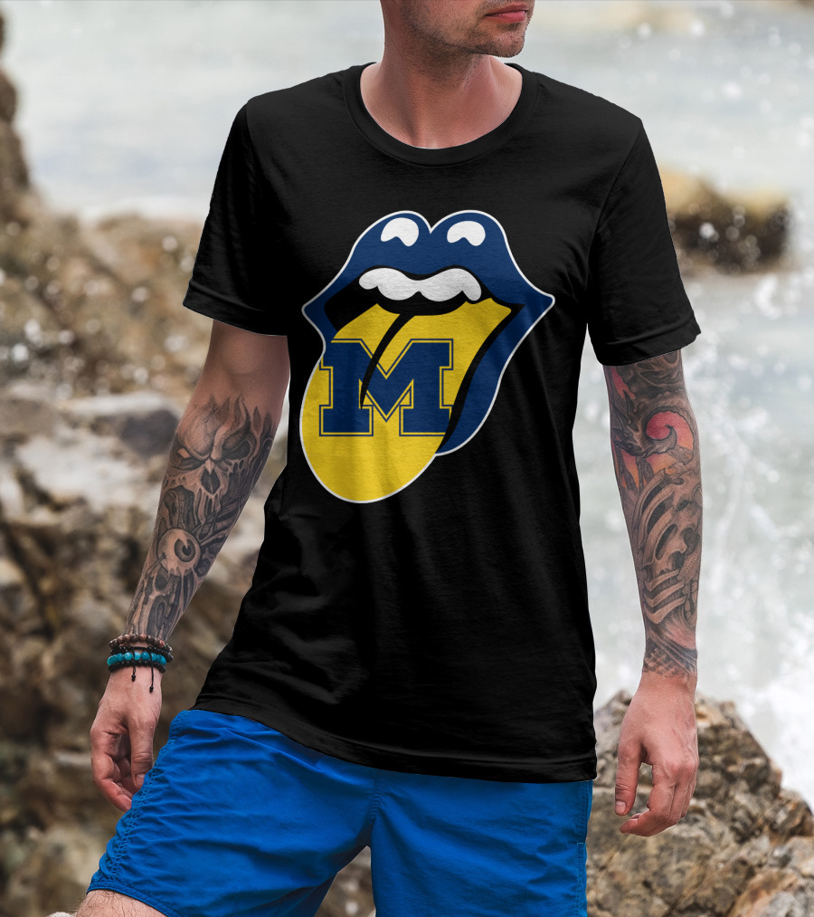 Michigan Wolverines Rolling Stones T-Shirt