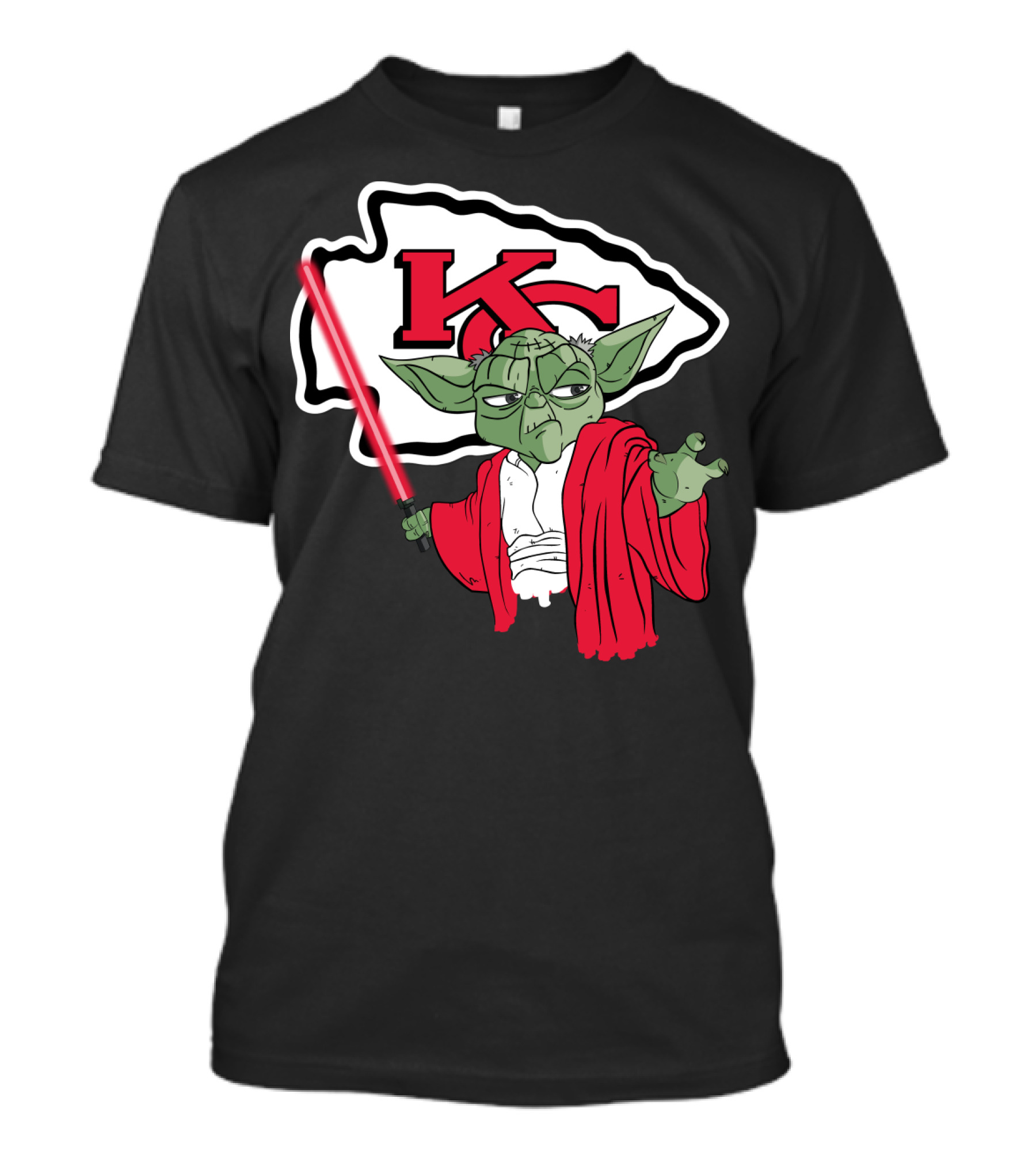Kansas City Chiefs Yoda Lightsaber Fan T-Shirt