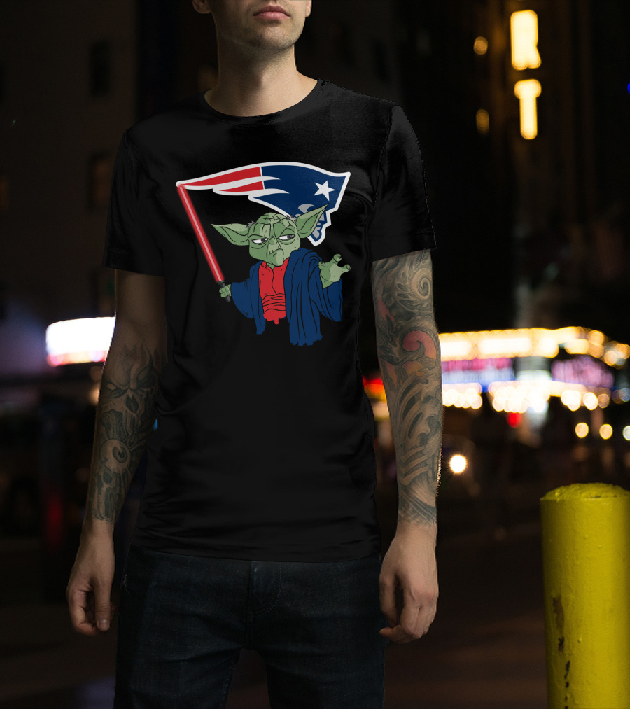 Yoda Patriots Logo Lightsaber Jedi Crossover T-Shirt