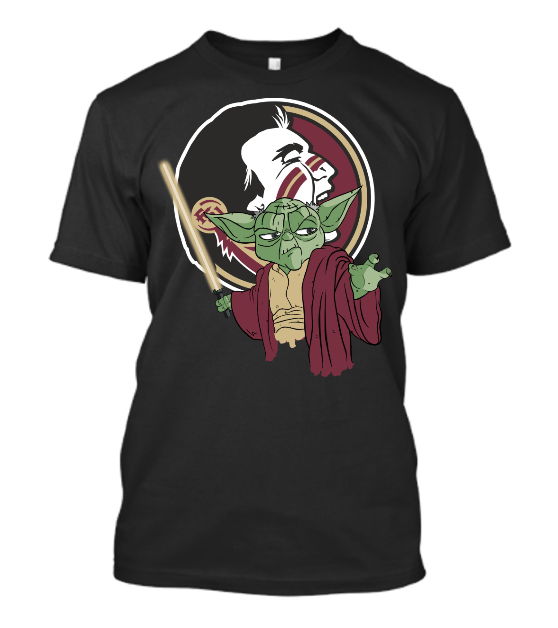 Seminoles Yoda With Lightsaber And Seminole T-Shirt