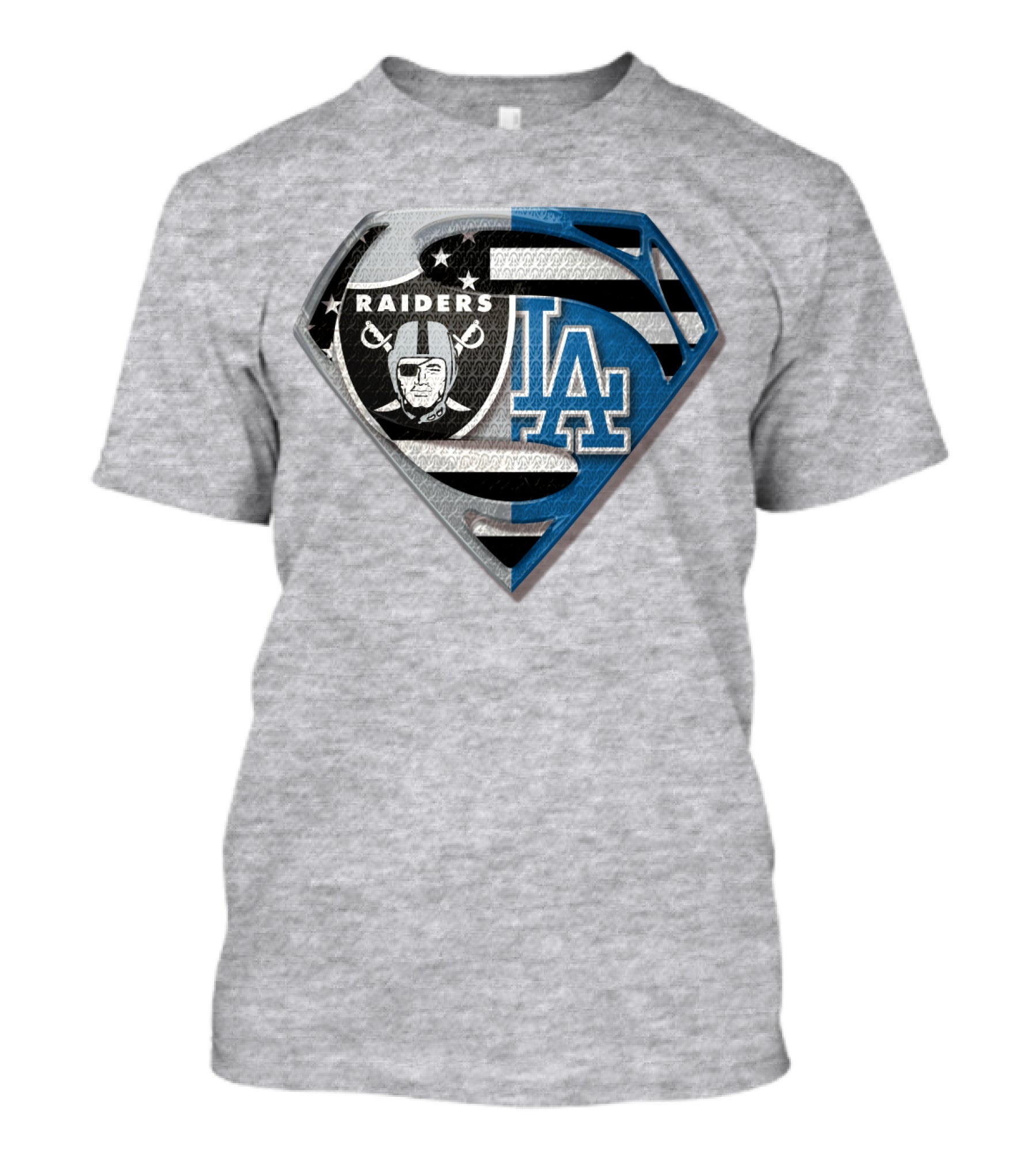 Raiders La Logo Crossover Superman Shield T-Shirt