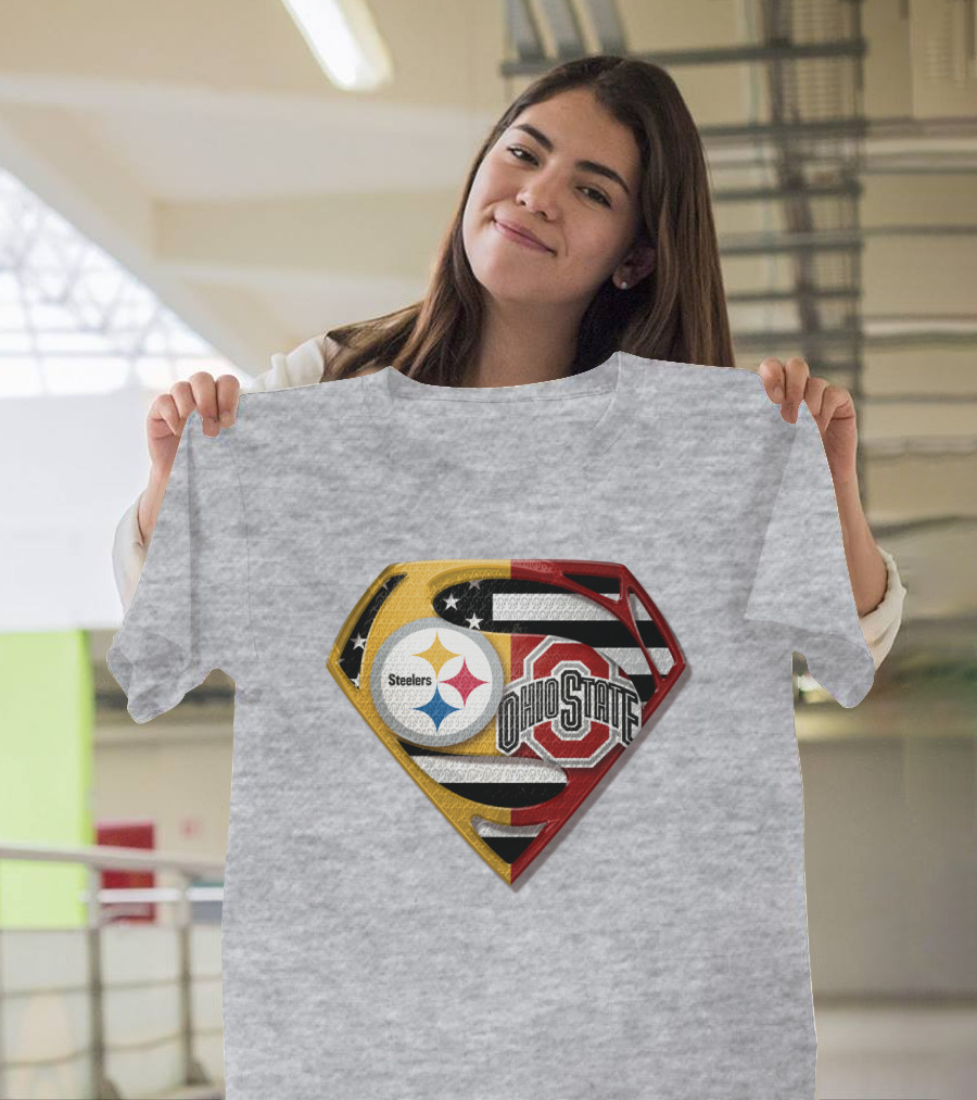 Steelers Ohio State Super Logo Steelers-Bucks Fan Gear T-Shirt