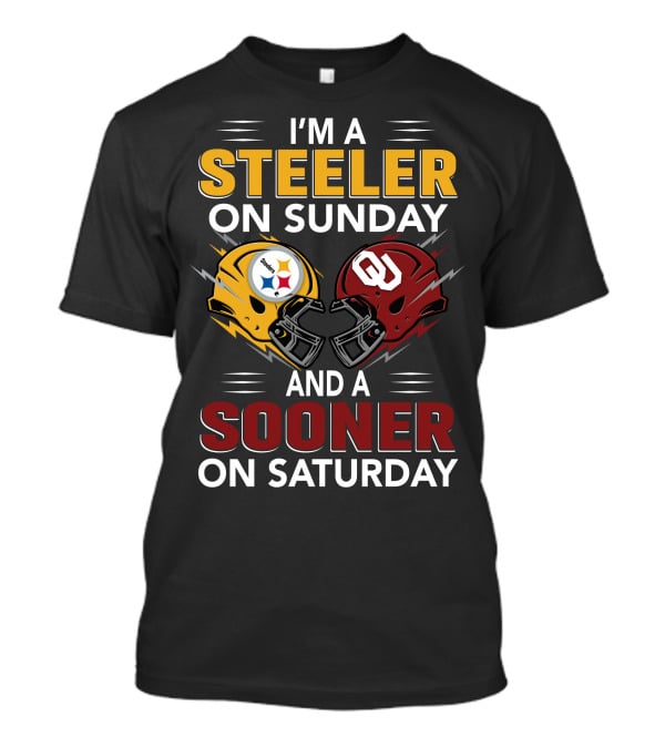 I'm A Steeler On Sunday And A Sooner On Saturday Helmets T-Shirt
