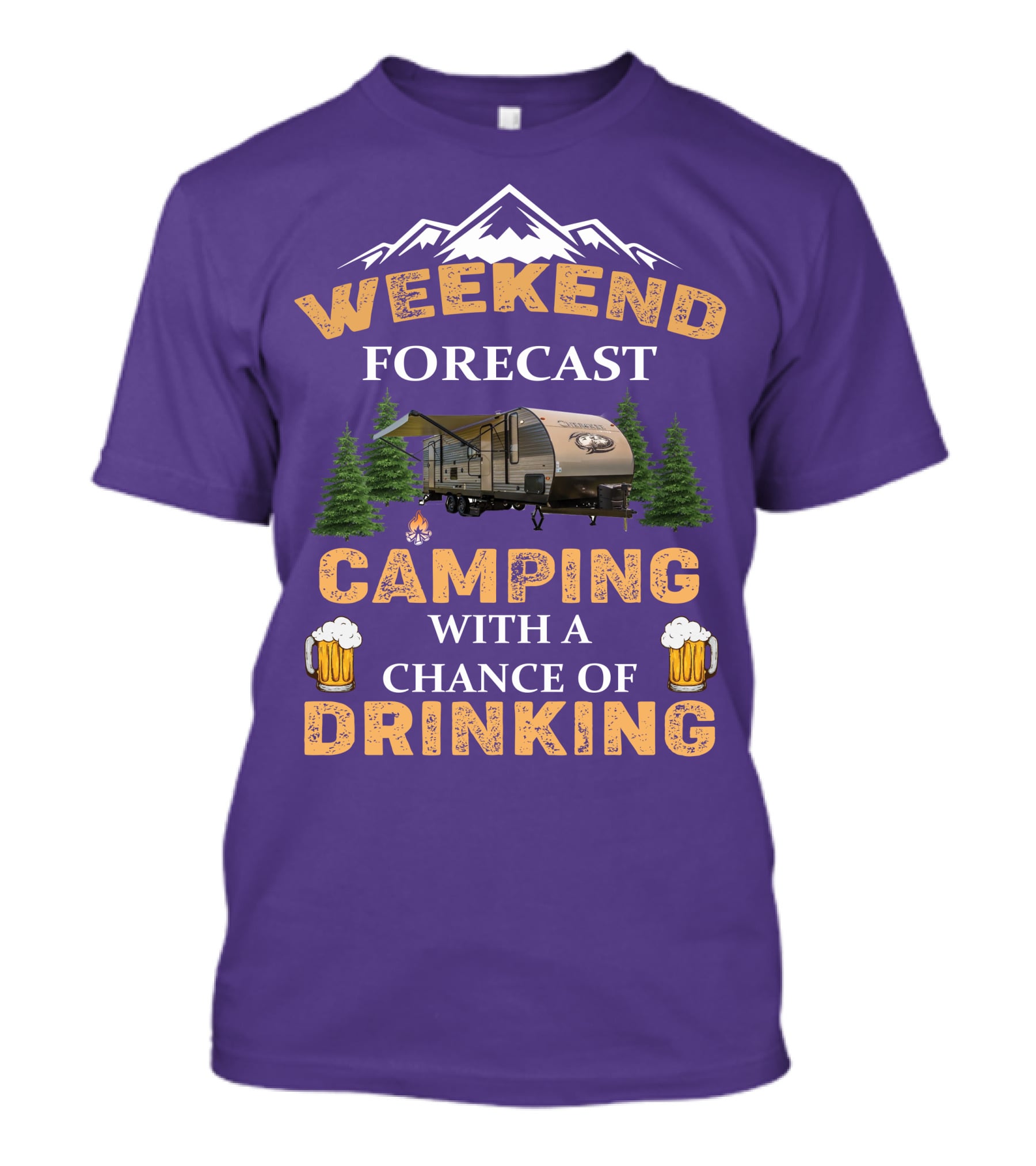 Weekend Forecast Camping With A Chance Of Drinking Cherokee RV T-Shirt