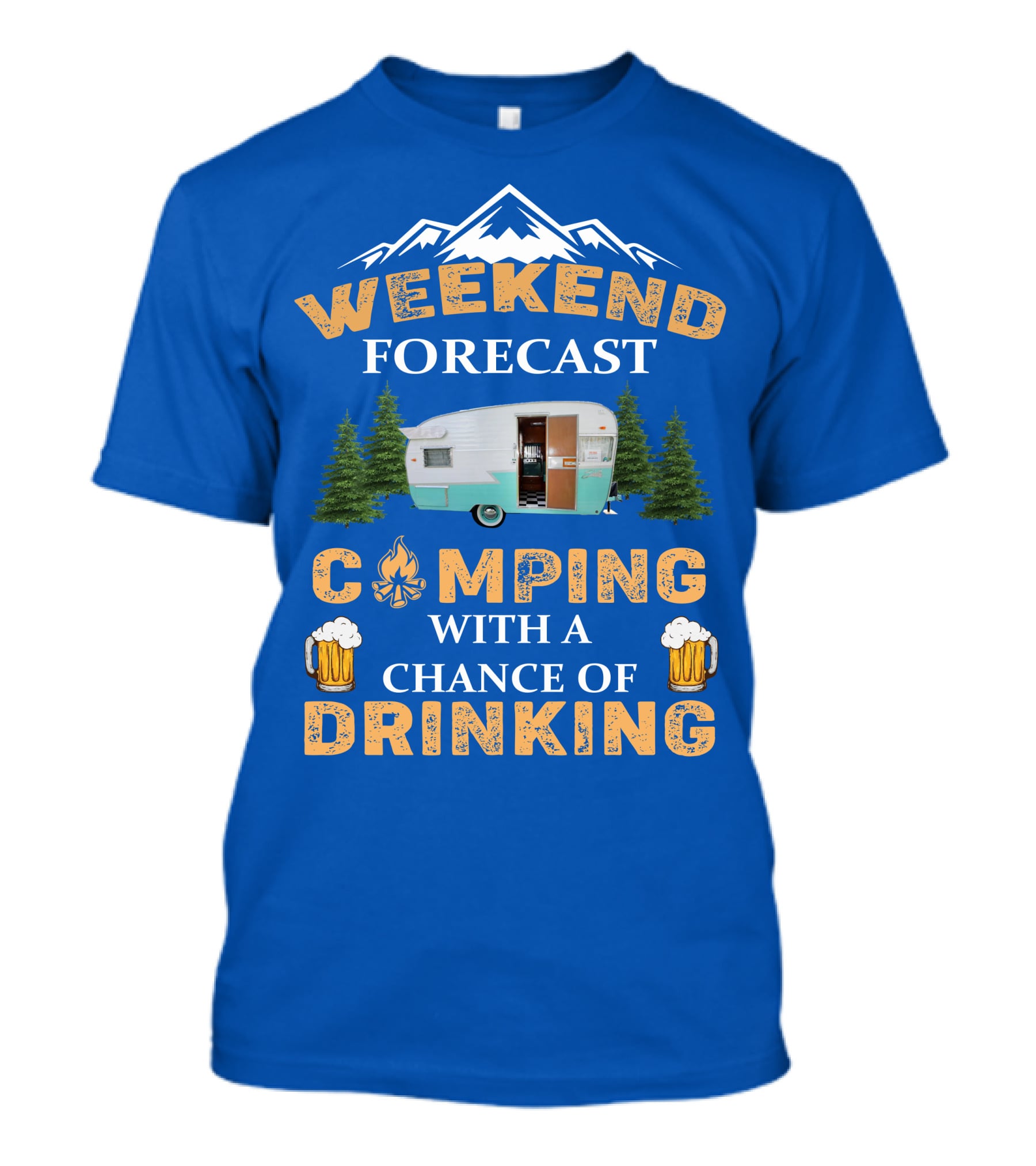 Weekend Forecast Camping Drinking Shasta COMPACT Trailer T-Shirt