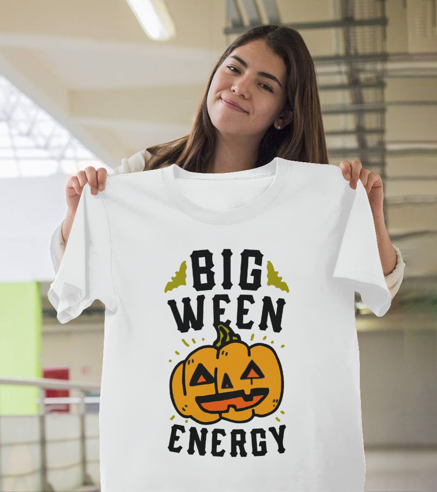 Big Ween Energy Pumpkin Halloween Jack-O'-Lantern T-Shirt