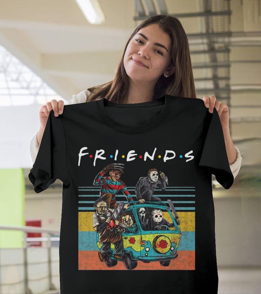 Boom Style Horror Friends In Mystery Van T-Shirt